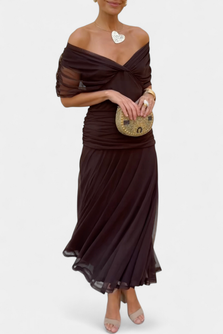 ABIGAIL | LONG FLORAL V-NECK DRESS